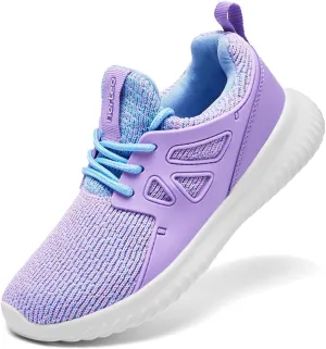 nerteo Girls Shoes Slip on Boys Kids Sneakers Lightweight Tennis Running Walking Gym Fashion Shoes for Little Kid/Big Kid