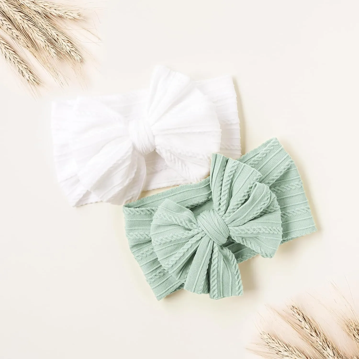 Niceye Handmade Baby Headbands Soft Stretchy Nylon Hair Bands with Bows for Newborn Infant Baby Toddler