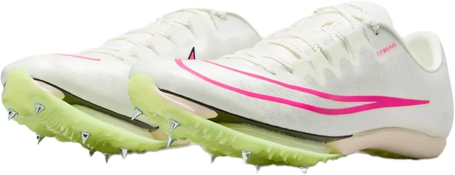 Nike Air Zoom Maxfly Track Cleat Shoes Unisex Sail/Light Lemon Twist-Guava Ice-Fierce Pink DH5359-100 Size 7.5