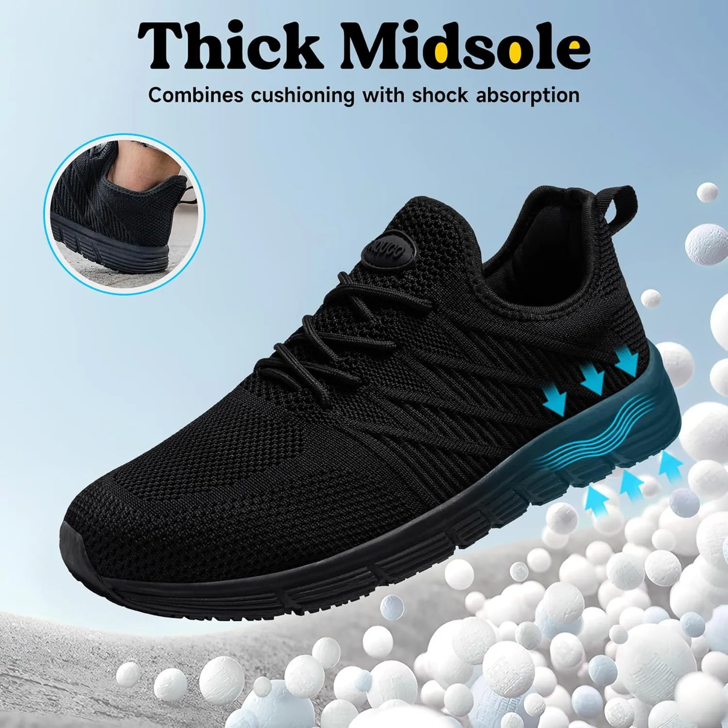 Non Slip Work Shoes for Women Food Service Lightweight Waterproof Kitchen Chef Shoe Restaurant Walking Sneakers Nursing Slip Resistant Footwear, Black