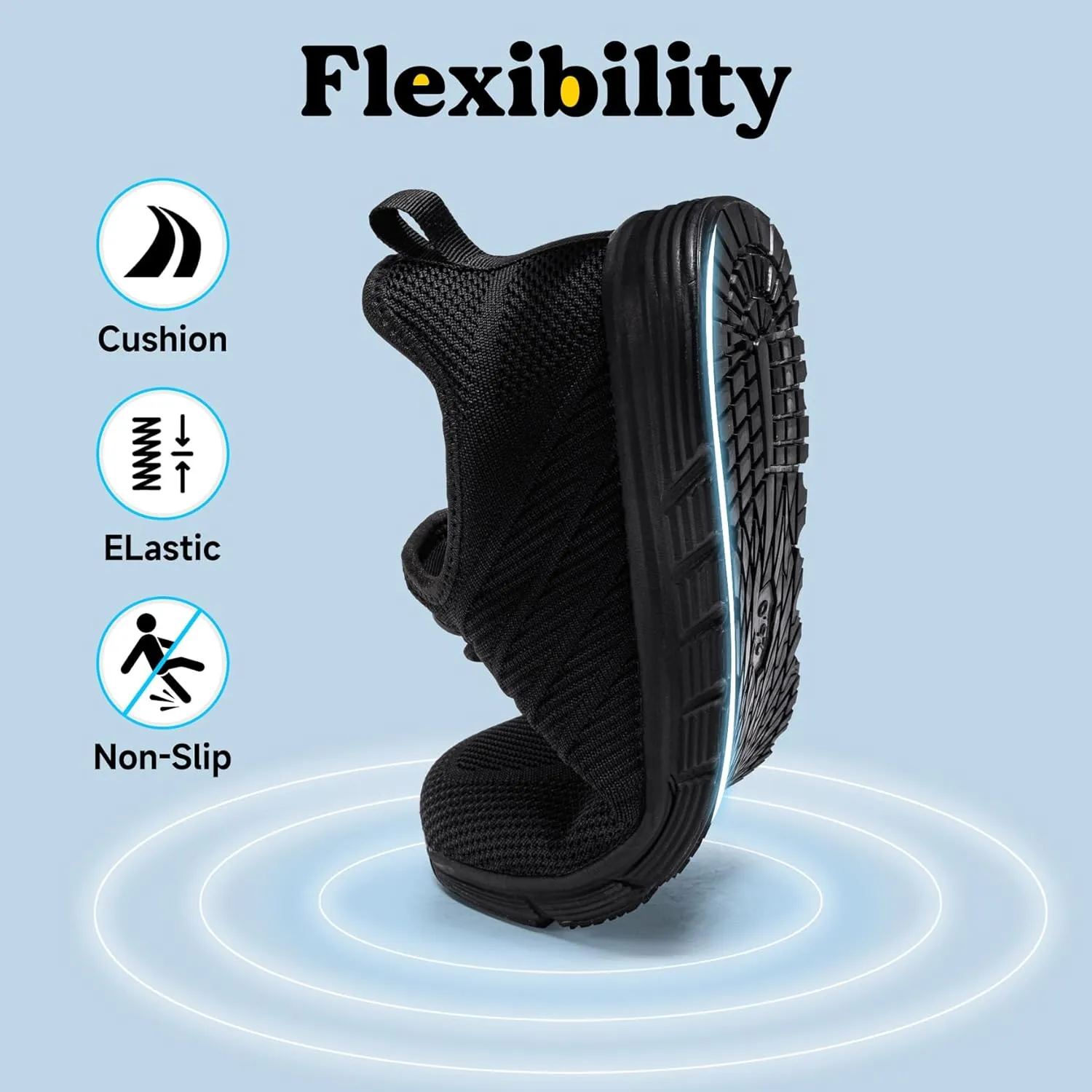 Non Slip Work Shoes for Women Food Service Lightweight Waterproof Kitchen Chef Shoe Restaurant Walking Sneakers Nursing Slip Resistant Footwear, Black