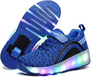 Nsasy Girls Boys Roller Shoes with LED Light Up Wheels Sneakers Kids Roller Skates Shoes for Kids for Children
