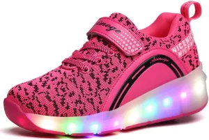 Nsasy Girls Boys Roller Shoes with LED Light Up Wheels Sneakers Kids Roller Skates Shoes for Kids for Children