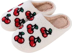 Obosoyo Slippers Women Strawberry Men House Fuzzy Plush Shoes Funky Cute Design Fun Slipper Unisex Comfy Bedroom Soft Warm Slipper Indoor Non-slip Slip-On