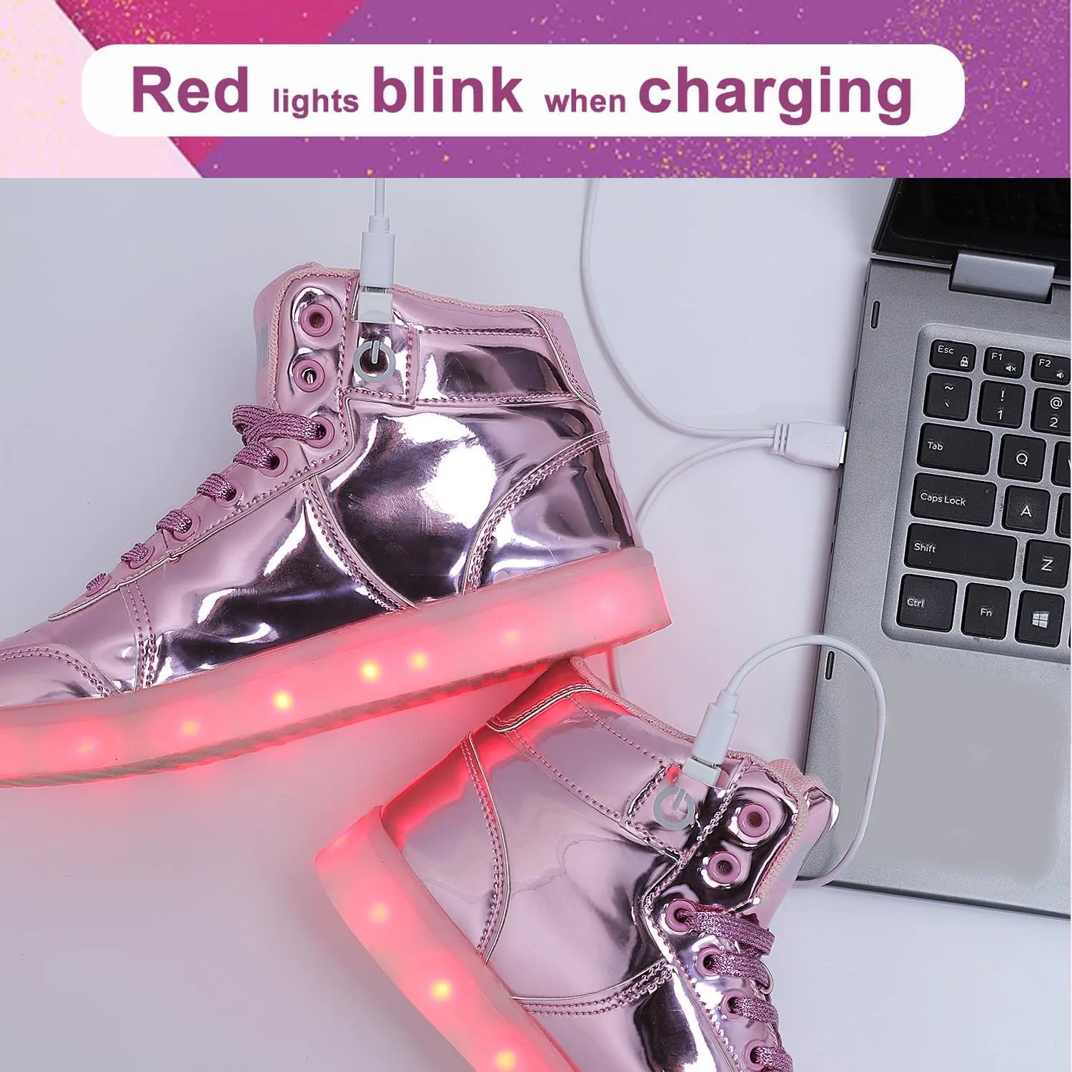 Odema V3 Aurora Unisex High Top Light Up Shoes, Sneakers with Lights for Men，Women, Led Light Shoes,USB Charging Glowing Shoes for Teens