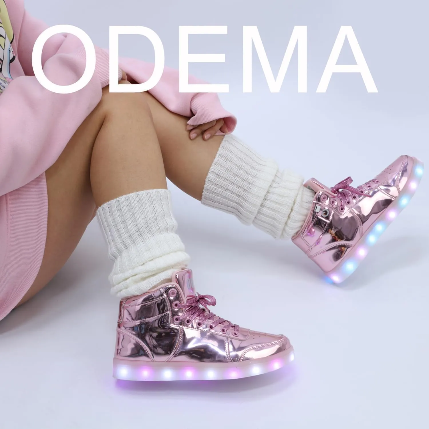 Odema V3 Aurora Unisex High Top Light Up Shoes, Sneakers with Lights for Men，Women, Led Light Shoes,USB Charging Glowing Shoes for Teens
