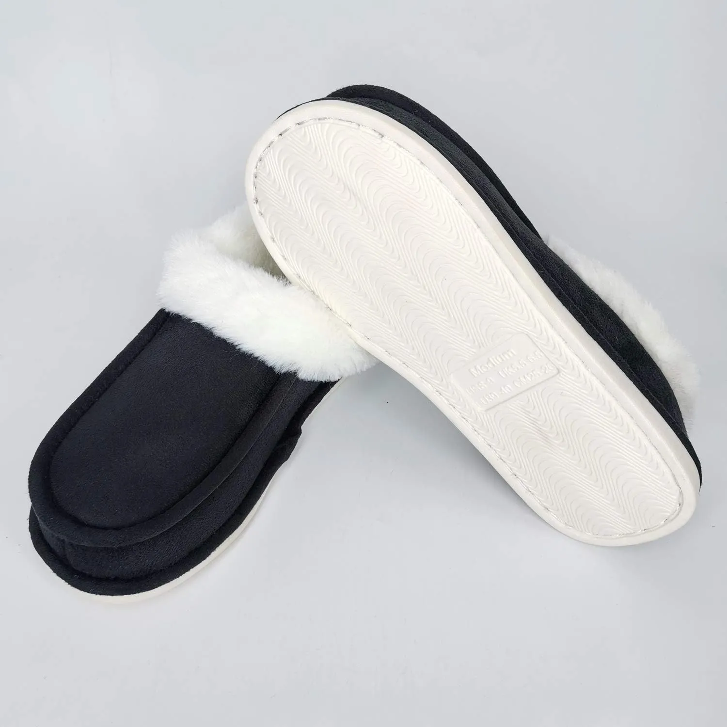 ofoot Womens Winter Warm Faux Suede Plush Moccasins Slippers Indoor Slip On Shoes with Soft Comfortable Fluffy Fur Lining