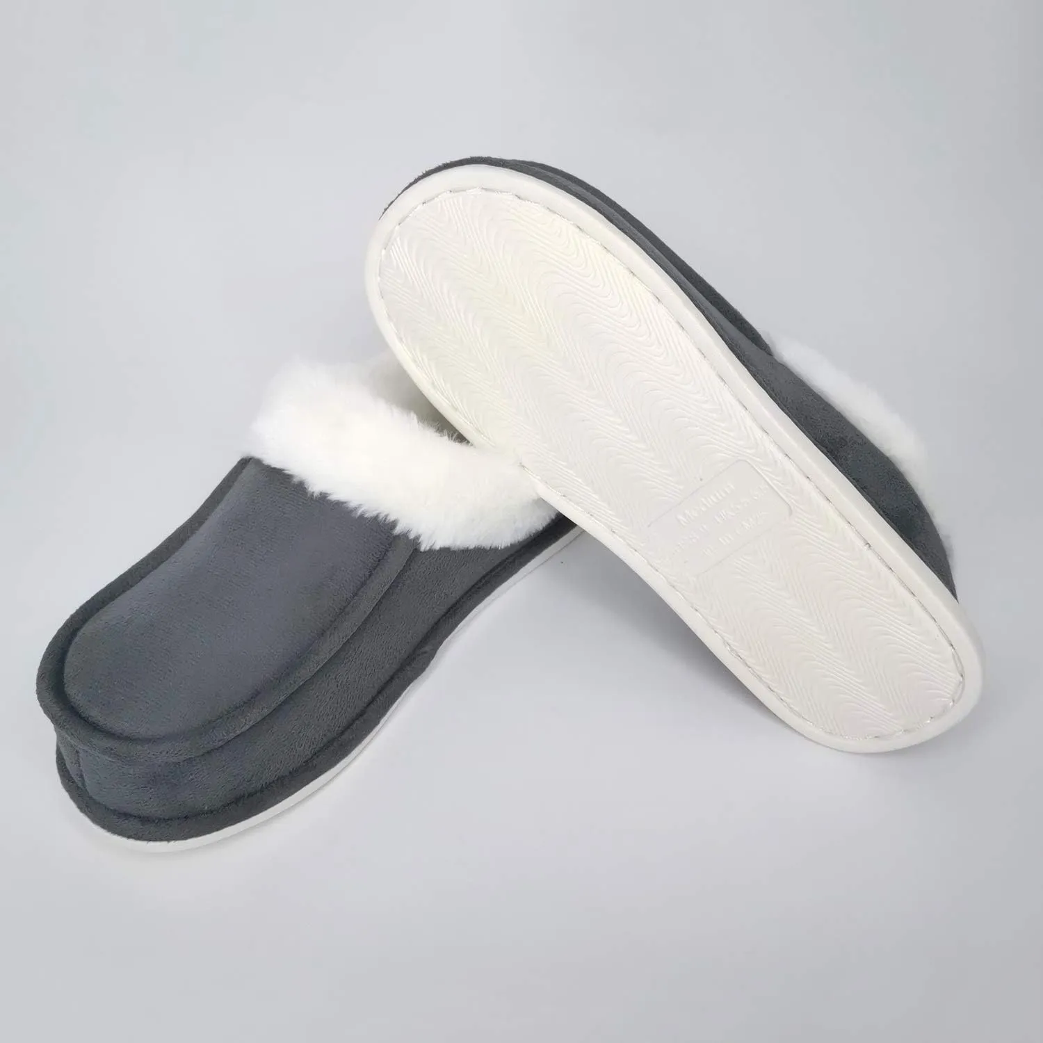 ofoot Womens Winter Warm Faux Suede Plush Moccasins Slippers Indoor Slip On Shoes with Soft Comfortable Fluffy Fur Lining