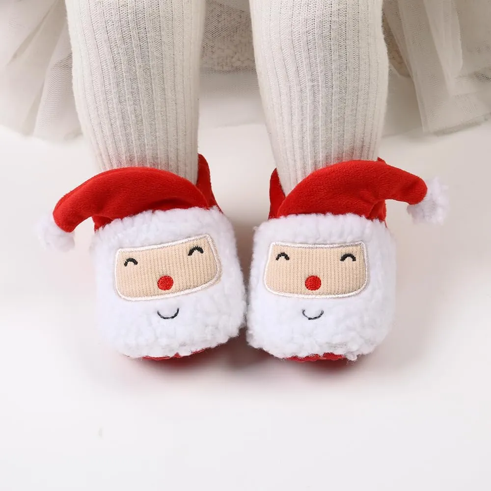 Ohwawadi Infant Baby Boys Girls Slippers Cozy Fleece Booties Soft Bottom Warm Cartoon Socks Newborn Crib Shoes