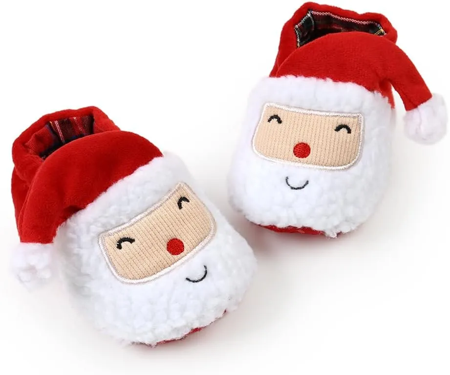 Ohwawadi Infant Baby Boys Girls Slippers Cozy Fleece Booties Soft Bottom Warm Cartoon Socks Newborn Crib Shoes