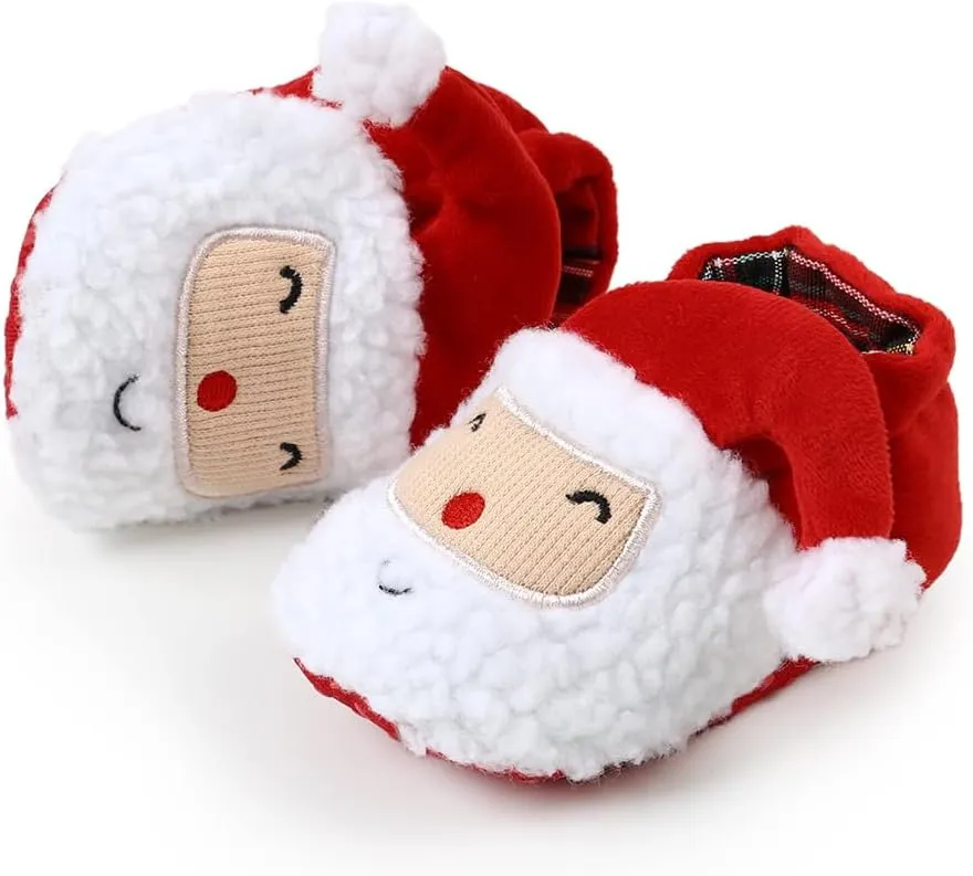 Ohwawadi Infant Baby Boys Girls Slippers Cozy Fleece Booties Soft Bottom Warm Cartoon Socks Newborn Crib Shoes