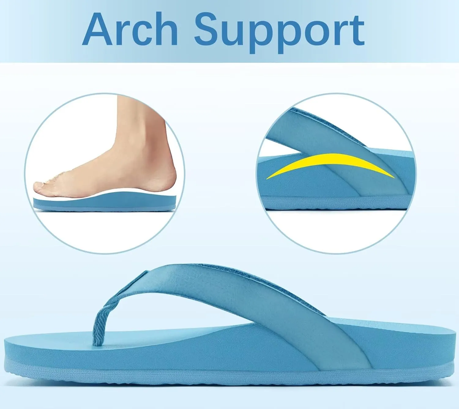 ONCAI Womens Flip Flops For Women Comfortable Leather Strap Yoga Mat Non-Slip Women's Thong Sandal Casual Summer Beach Slippers With Arch Support