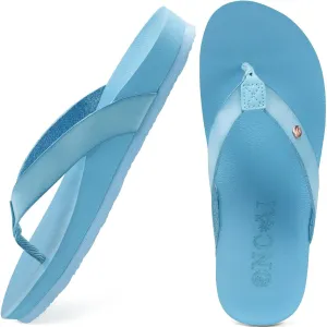 ONCAI Womens Flip Flops For Women Comfortable Leather Strap Yoga Mat Non-Slip Women's Thong Sandal Casual Summer Beach Slippers With Arch Support