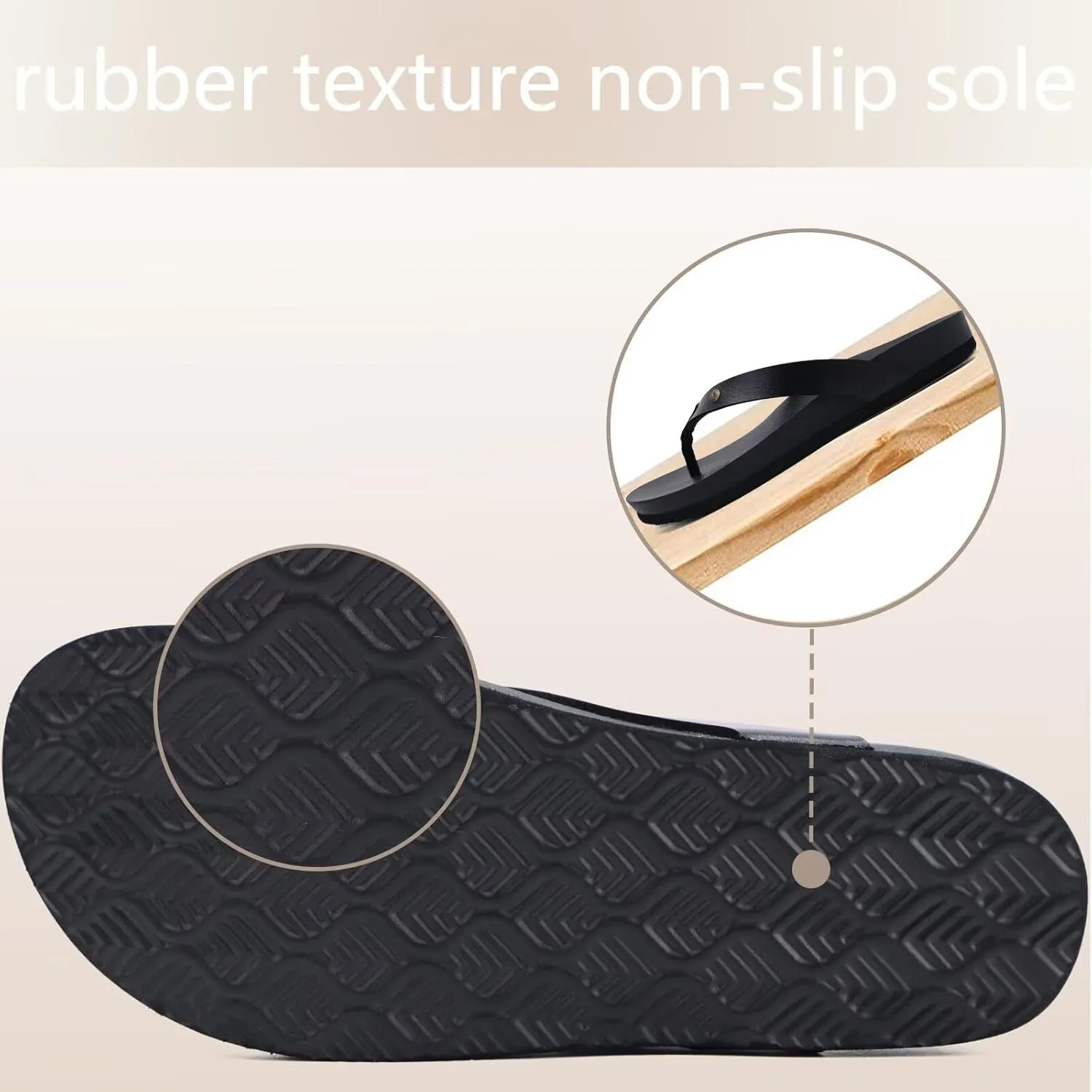 ONCAI Womens Flip Flops For Women Comfortable Leather Strap Yoga Mat Non-Slip Women's Thong Sandal Casual Summer Beach Slippers With Arch Support