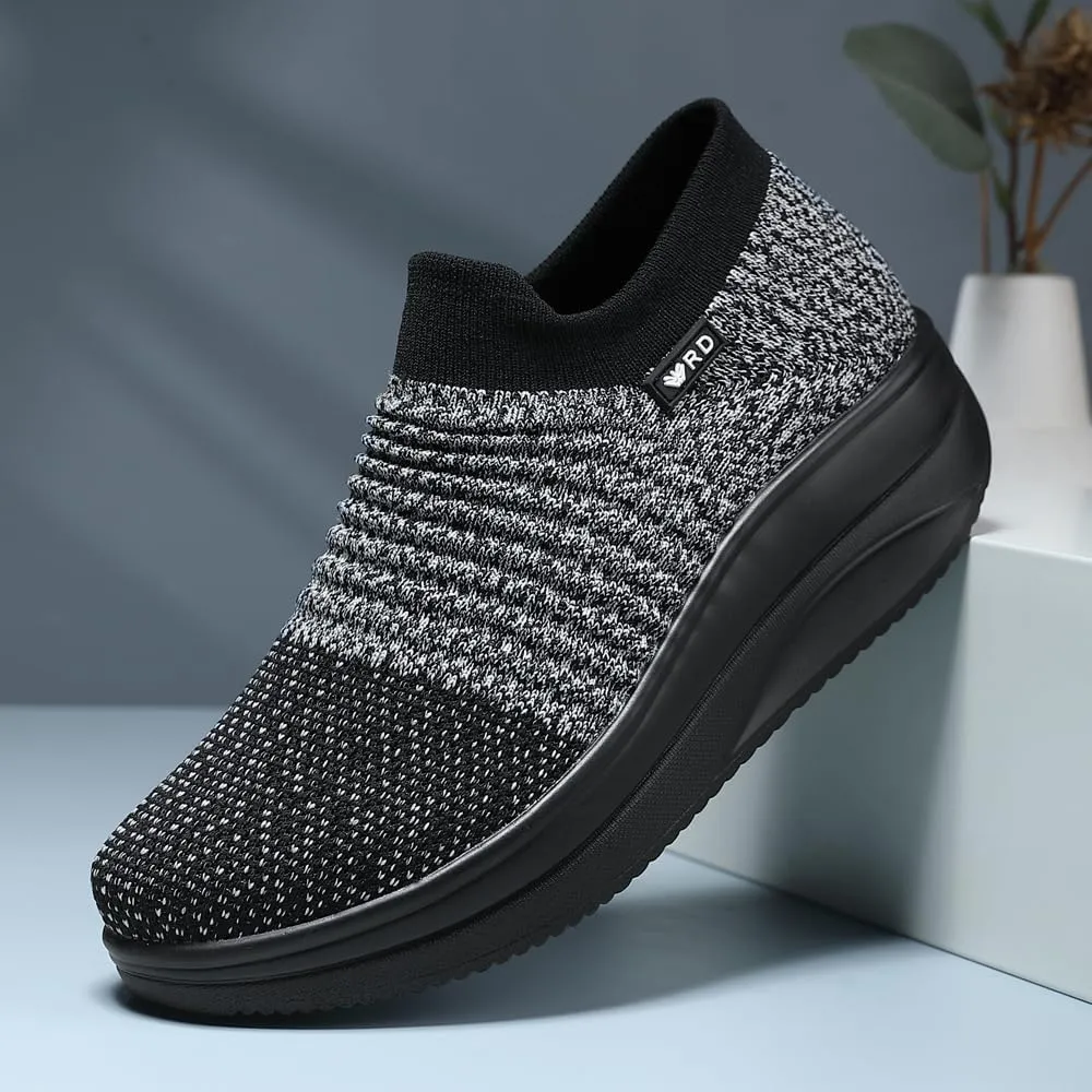 Oude Platform Loafers for Women Comfortable | Womens Slip On Sneakers Lightweight | Women's Walking Shoes Work Long Hours | Thick Rocking Bottom