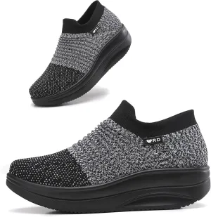 Oude Platform Loafers for Women Comfortable | Womens Slip On Sneakers Lightweight | Women's Walking Shoes Work Long Hours | Thick Rocking Bottom