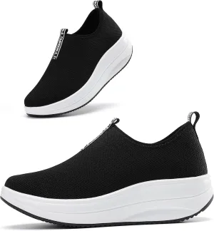 Oude Platform Loafers for Women Comfortable | Womens Slip On Sneakers Lightweight | Women's Walking Shoes Work Long Hours | Thick Rocking Bottom