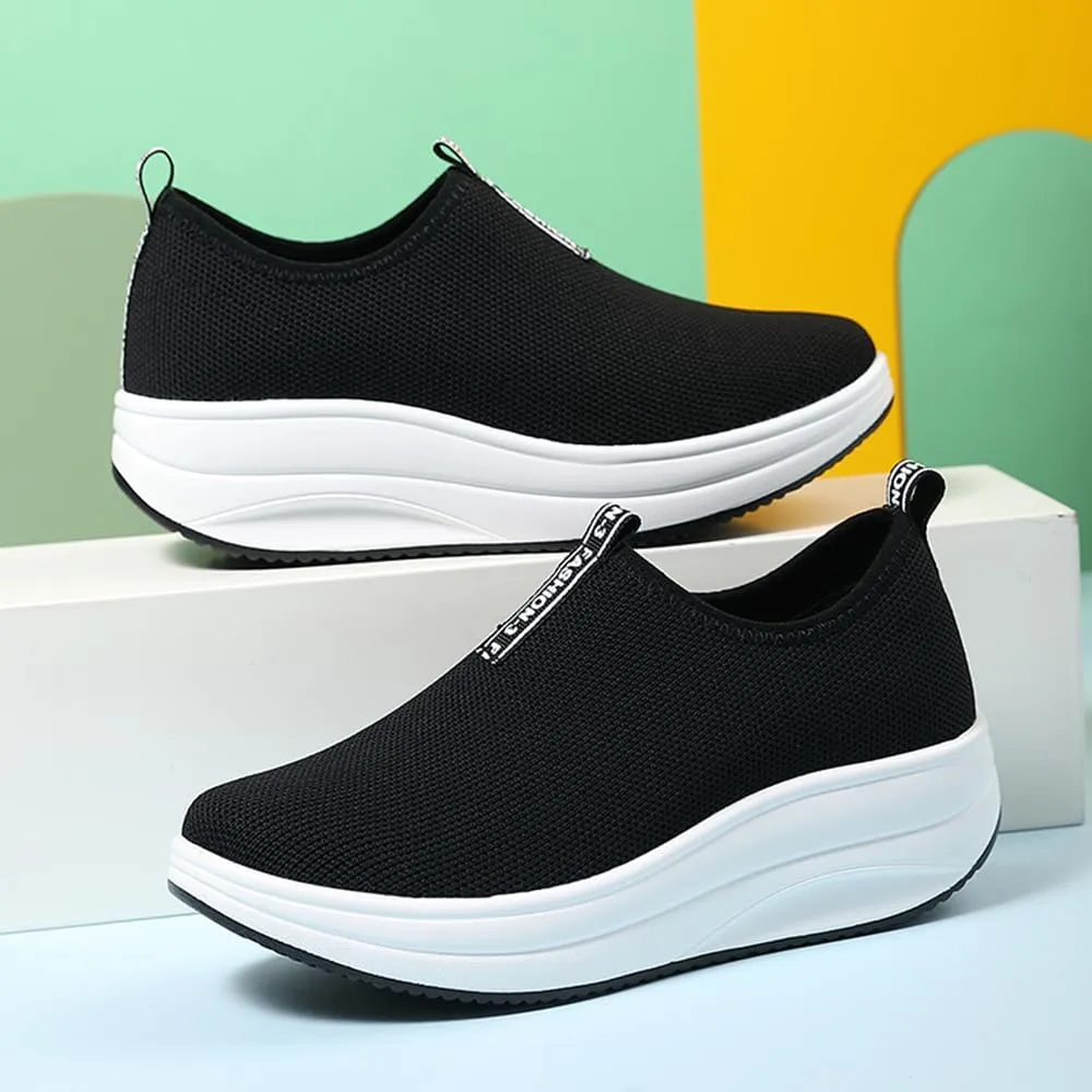 Oude Platform Loafers for Women Comfortable | Womens Slip On Sneakers Lightweight | Women's Walking Shoes Work Long Hours | Thick Rocking Bottom