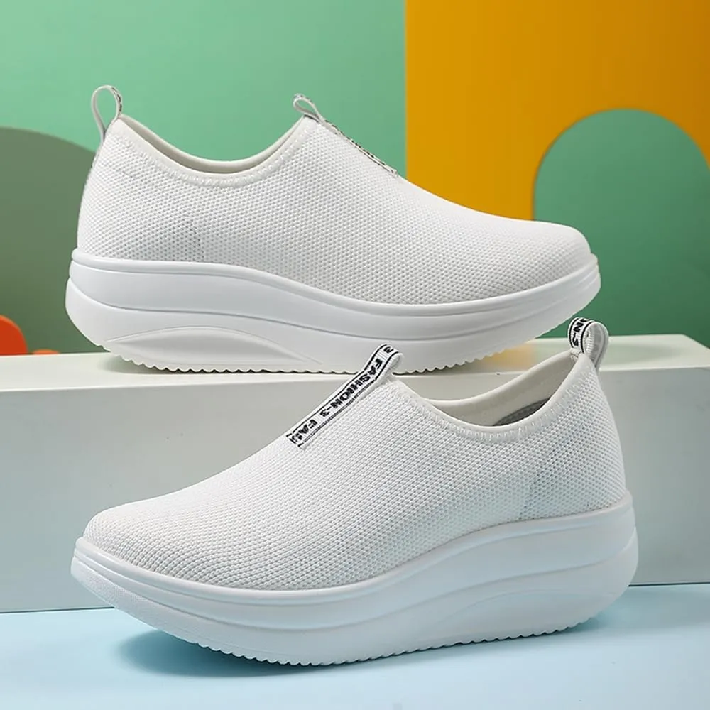 Oude Platform Loafers for Women Comfortable | Womens Slip On Sneakers Lightweight | Women's Walking Shoes Work Long Hours | Thick Rocking Bottom