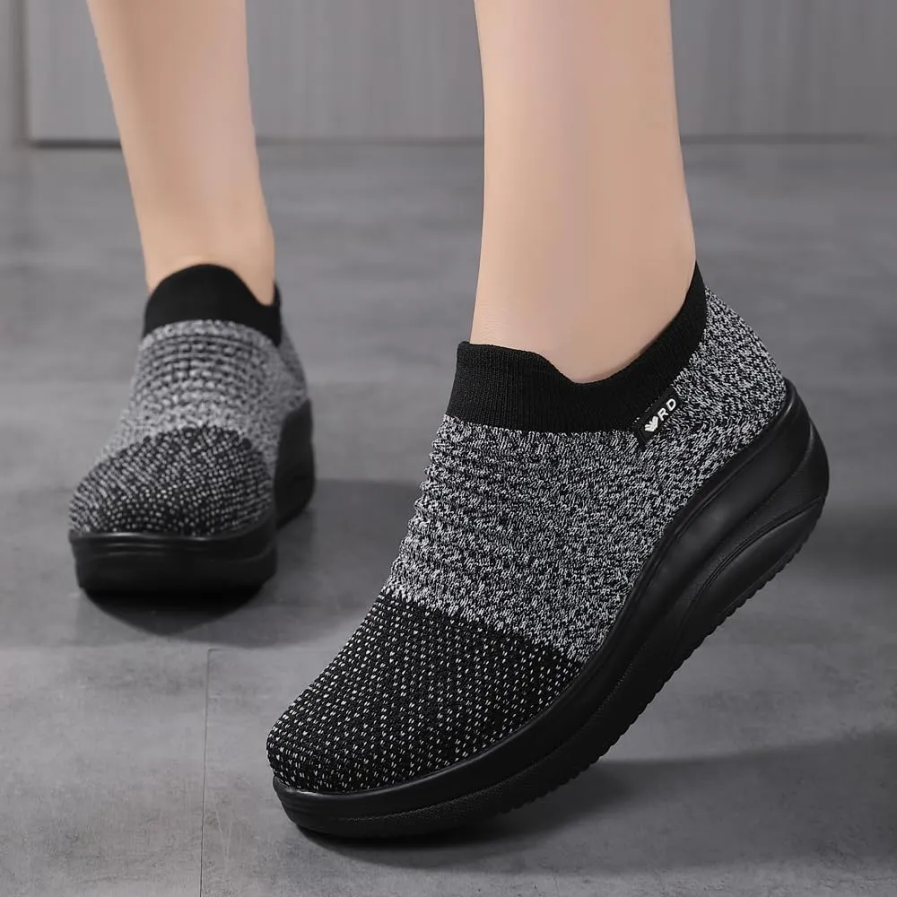 Oude Platform Loafers for Women Comfortable | Womens Slip On Sneakers Lightweight | Women's Walking Shoes Work Long Hours | Thick Rocking Bottom