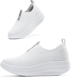 Oude Platform Loafers for Women Comfortable | Womens Slip On Sneakers Lightweight | Women's Walking Shoes Work Long Hours | Thick Rocking Bottom