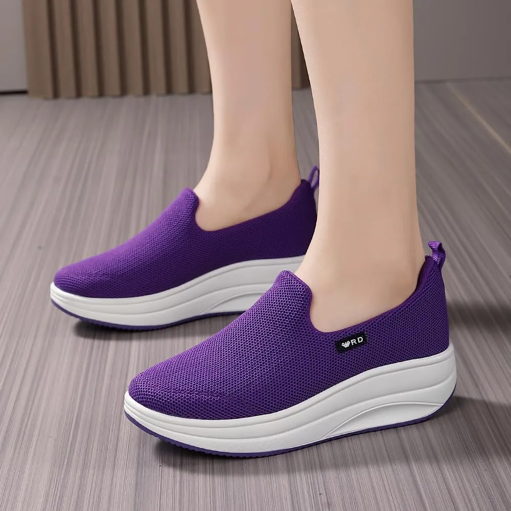 Oude Slip On Sneakers Women Comfortable | Womens Orthopedic Slip On Shoes Traveling | 2 Inch Rocker Bottom