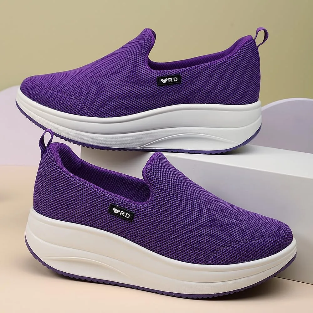 Oude Slip On Sneakers Women Comfortable | Womens Orthopedic Slip On Shoes Traveling | 2 Inch Rocker Bottom