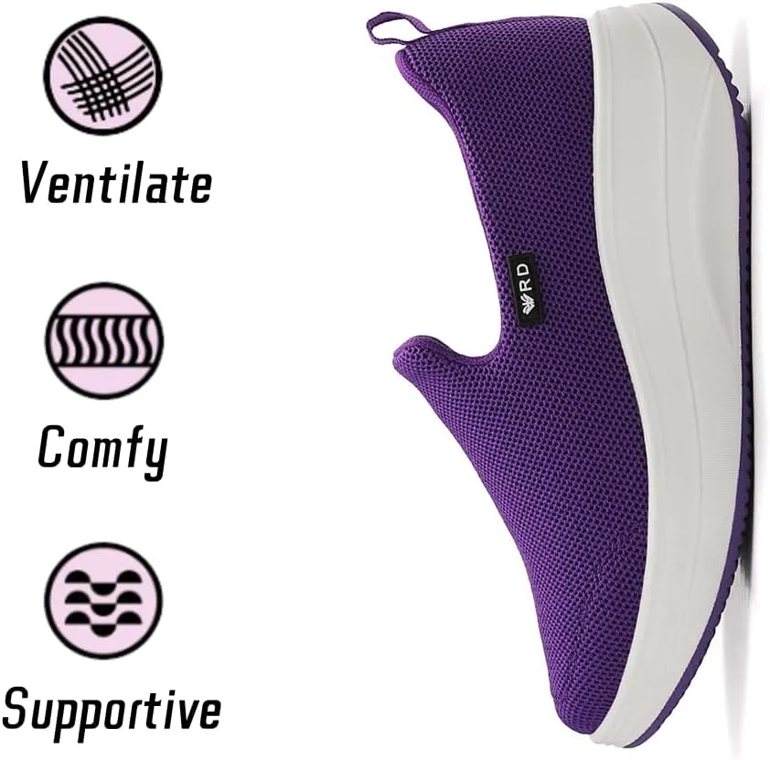Oude Slip On Sneakers Women Comfortable | Womens Orthopedic Slip On Shoes Traveling | 2 Inch Rocker Bottom