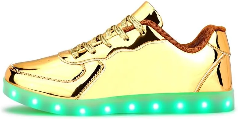 Padgene Women's Men's LED Lights Up Shoes Unisex Luminous Flashing Trainers USB Charging Lace Up Couples Dancing Shoes