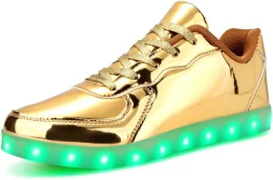 Padgene Women's Men's LED Lights Up Shoes Unisex Luminous Flashing Trainers USB Charging Lace Up Couples Dancing Shoes