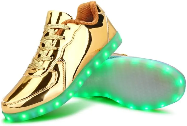 Padgene Women's Men's LED Lights Up Shoes Unisex Luminous Flashing Trainers USB Charging Lace Up Couples Dancing Shoes