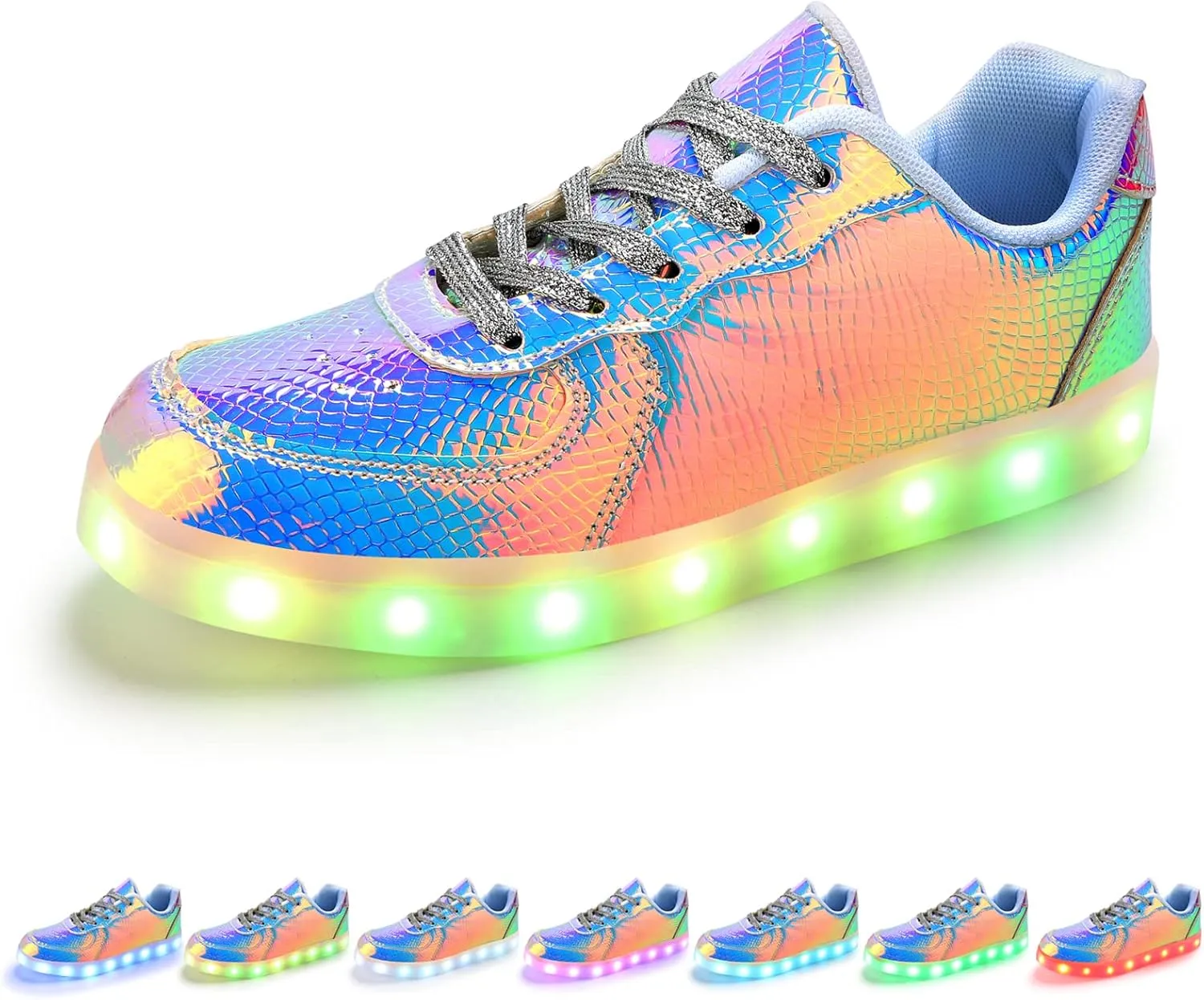 Padgene Women's Men's LED Lights Up Shoes Unisex Luminous Flashing Trainers USB Charging Lace Up Couples Dancing Shoes