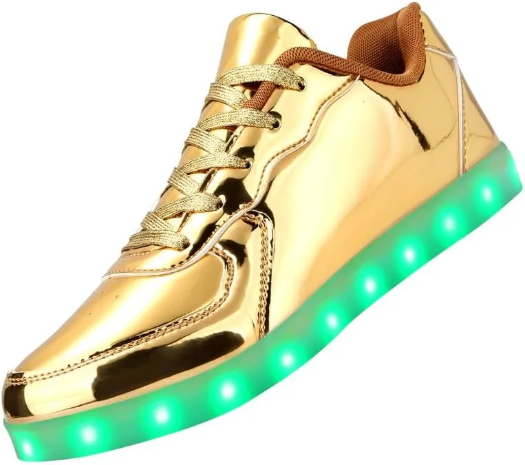 Padgene Women's Men's LED Lights Up Shoes Unisex Luminous Flashing Trainers USB Charging Lace Up Couples Dancing Shoes