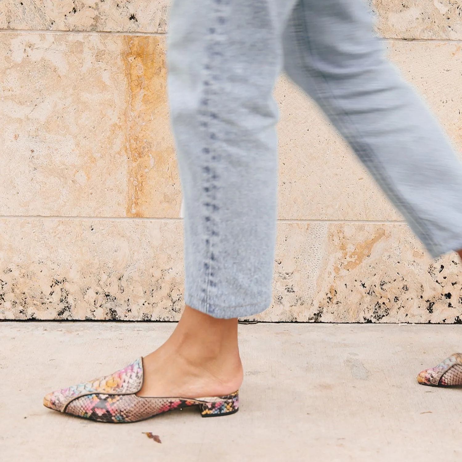 Painted Snake Loafer   Black Elsie Strap