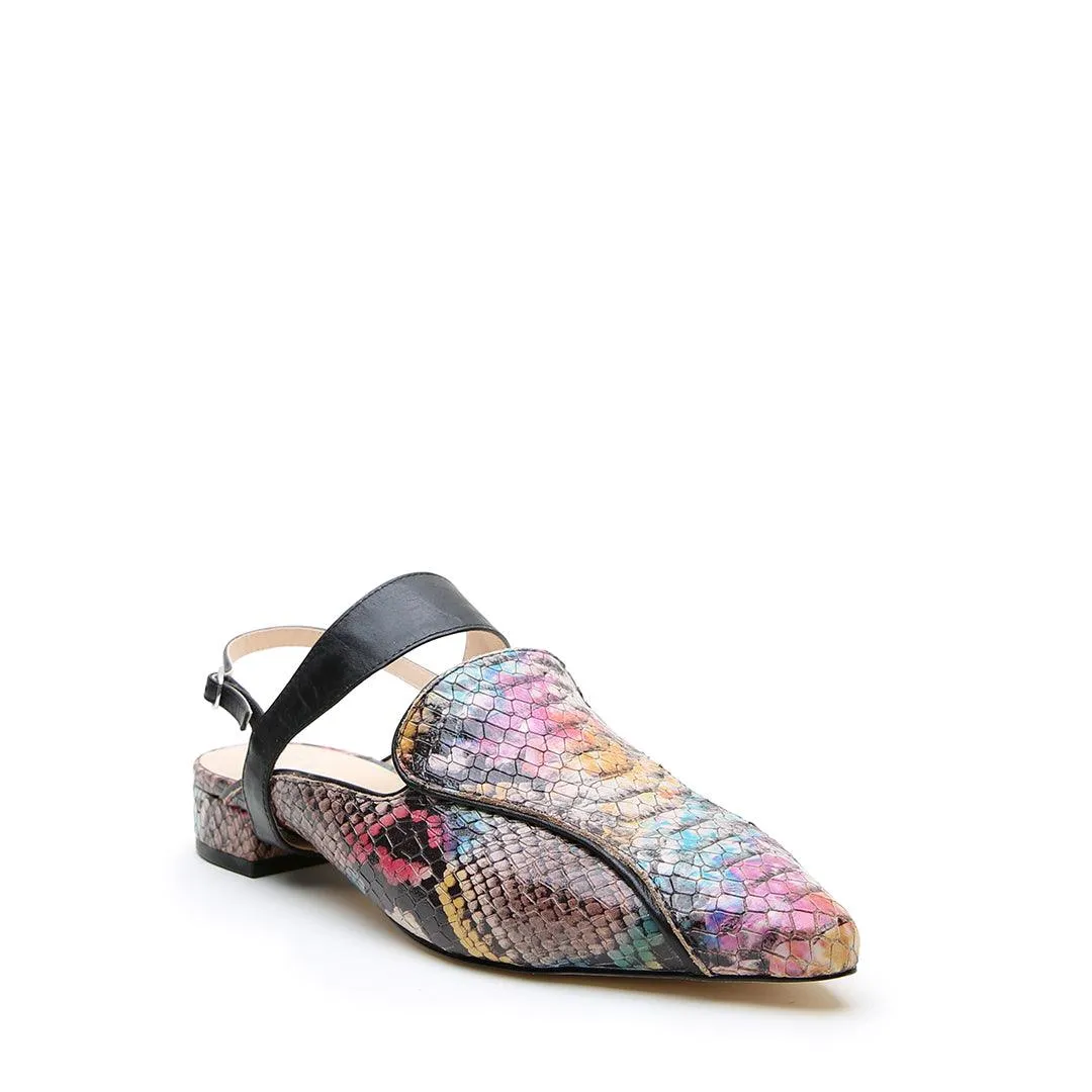 Painted Snake Loafer   Black Elsie Strap