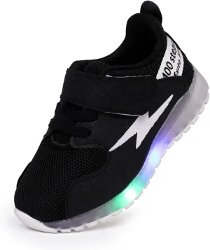 PATPAT Toddler Shoes with LED Light Up - Shiny Toddler Sneakers for Girls & Boys - Perfect for Christmas & Birthday