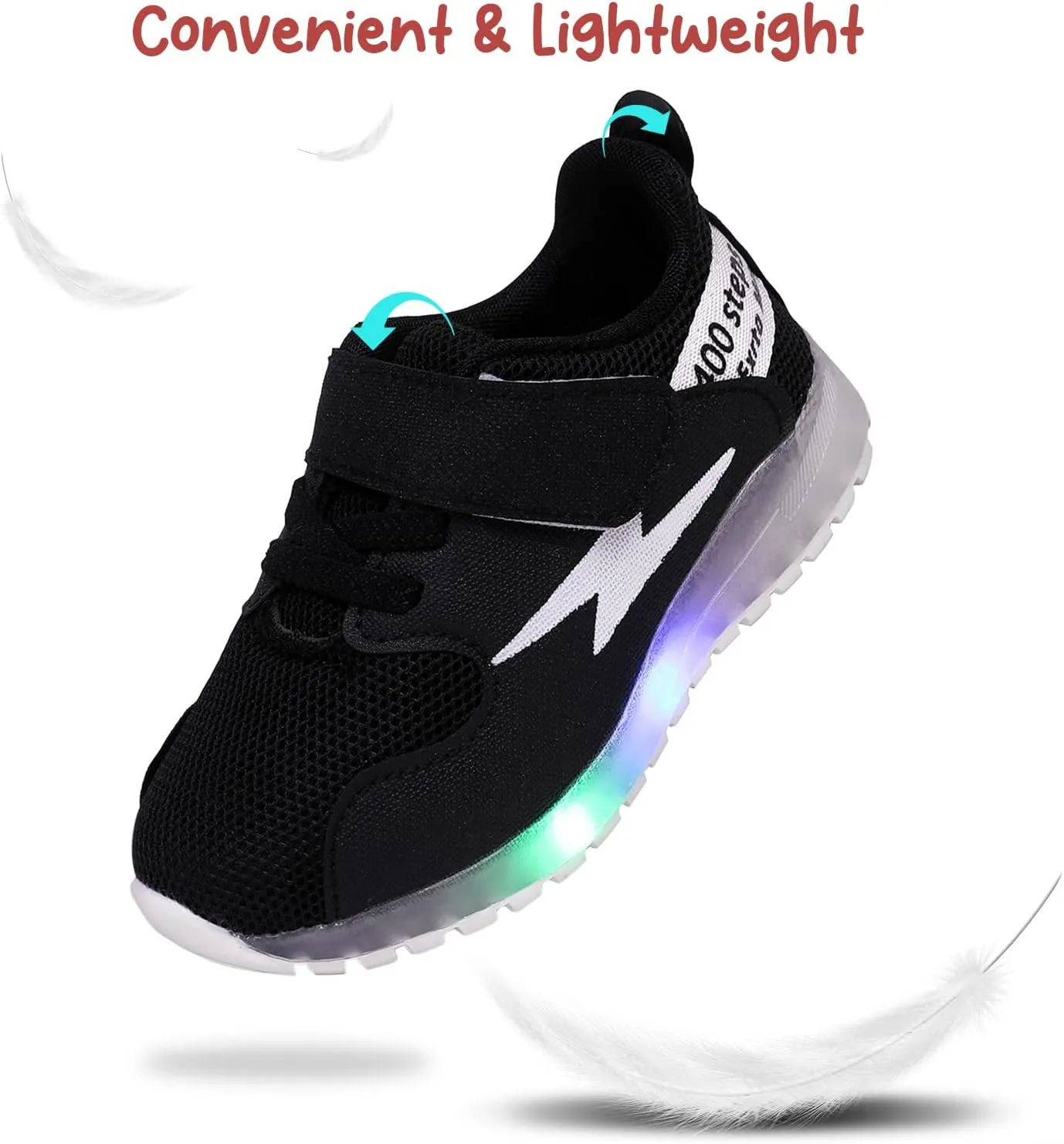PATPAT Toddler Shoes with LED Light Up - Shiny Toddler Sneakers for Girls & Boys - Perfect for Christmas & Birthday