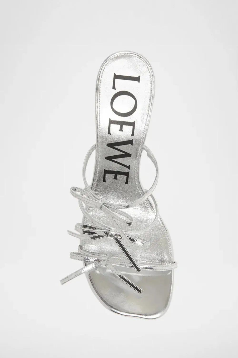 Petal Metallic Bows Slide Sandals