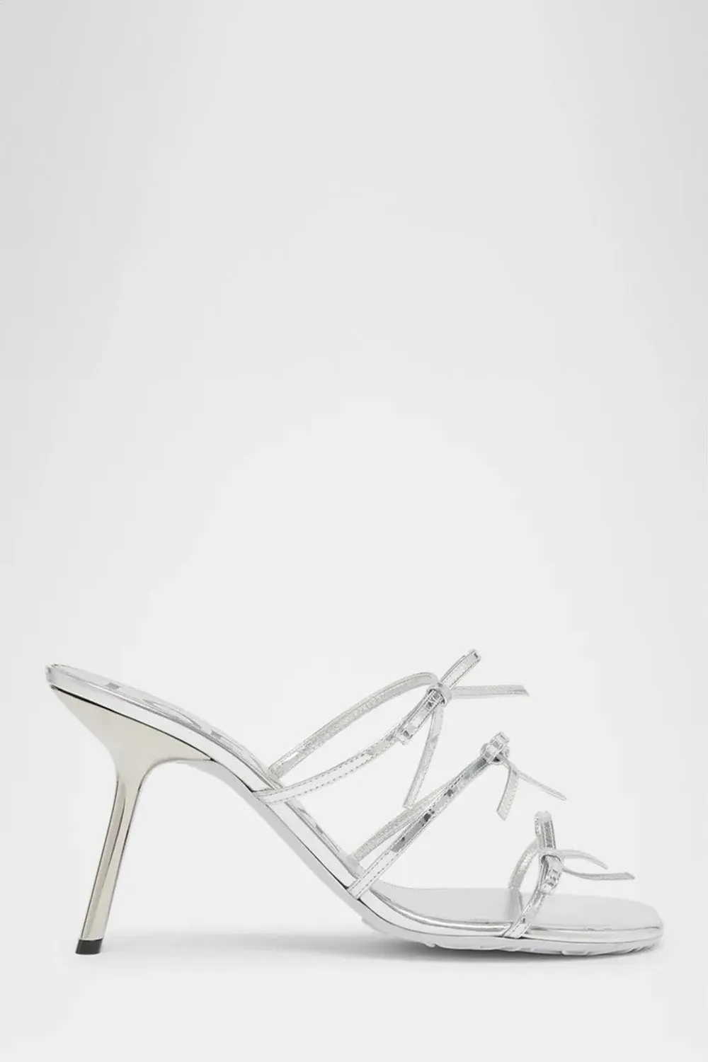 Petal Metallic Bows Slide Sandals