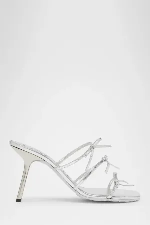 Petal Metallic Bows Slide Sandals