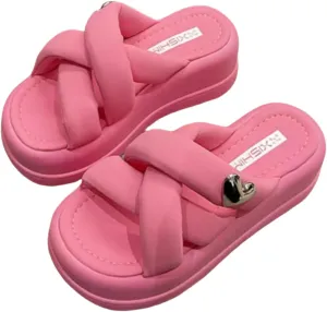 Platform Slippers Heart Shape Non-slip Height Up Super Fashion Girls Women Sandal Beach Outdoor Sandals