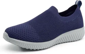 poemlady Walking Shoes Women Slip On Sneakers Knit Lightweight Comfortable Breathable Nurse Shoes for Work Travel