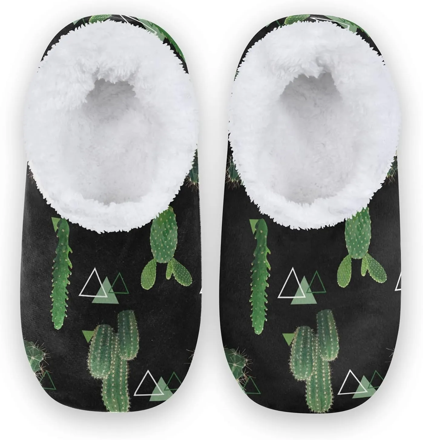Poeticcity Unisex Fuzzy House Slippers, Warm Fur Lining Shoes, Non-Slip Memory Foam Slippers M-XXL