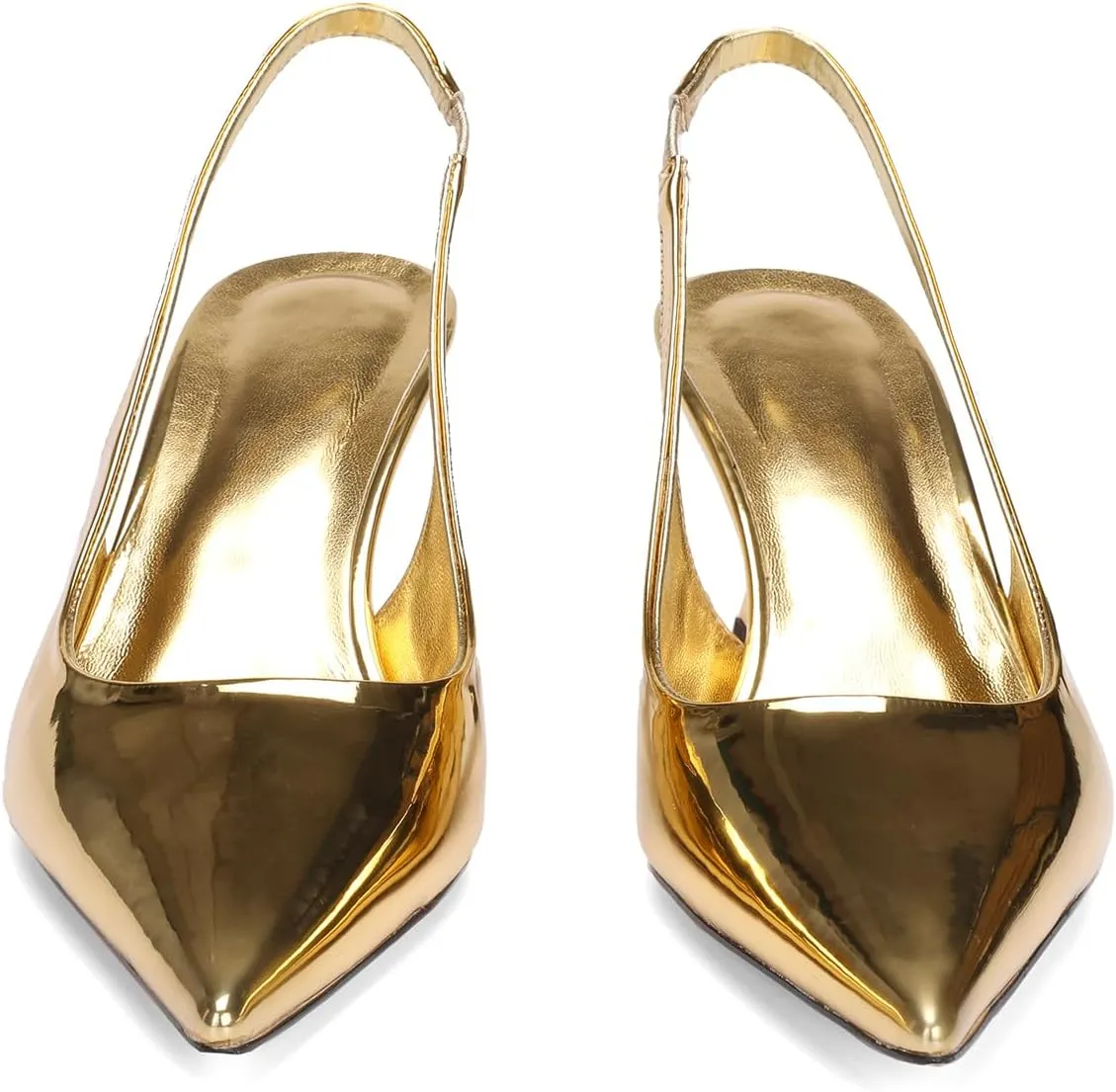 Pointed Toe Slingback Heels for Women Slip On Kitten Heel Pumps