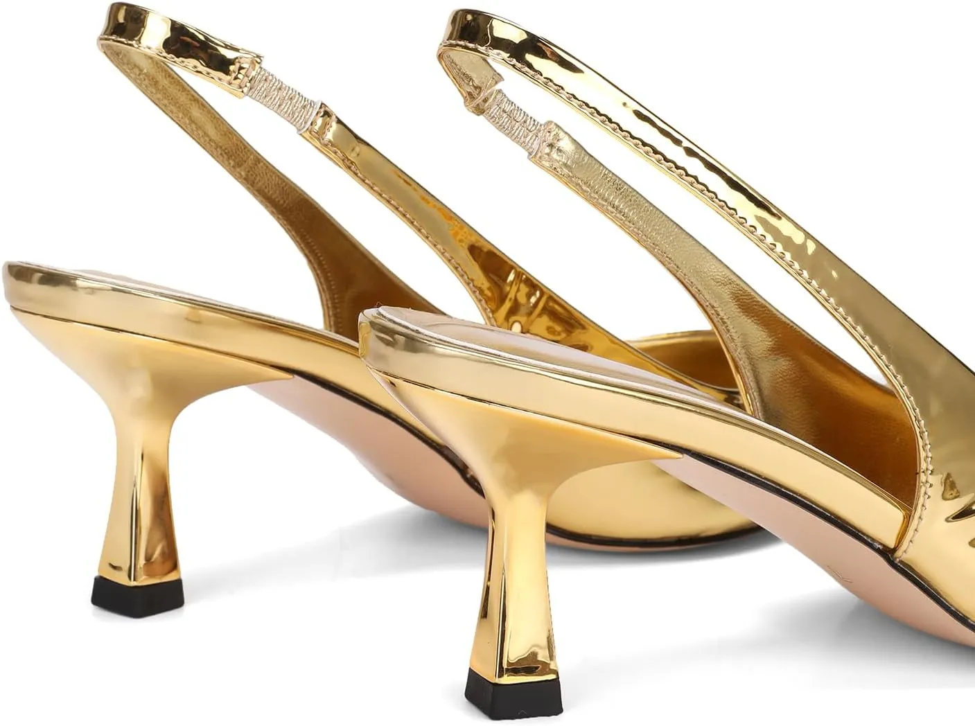 Pointed Toe Slingback Heels for Women Slip On Kitten Heel Pumps