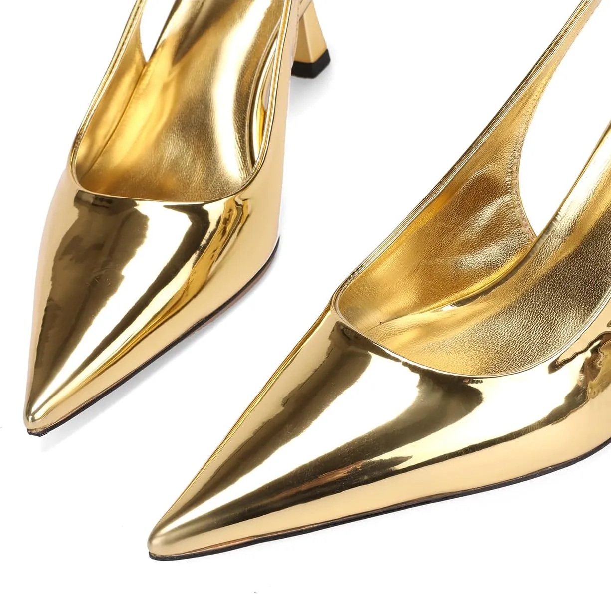 Pointed Toe Slingback Heels for Women Slip On Kitten Heel Pumps
