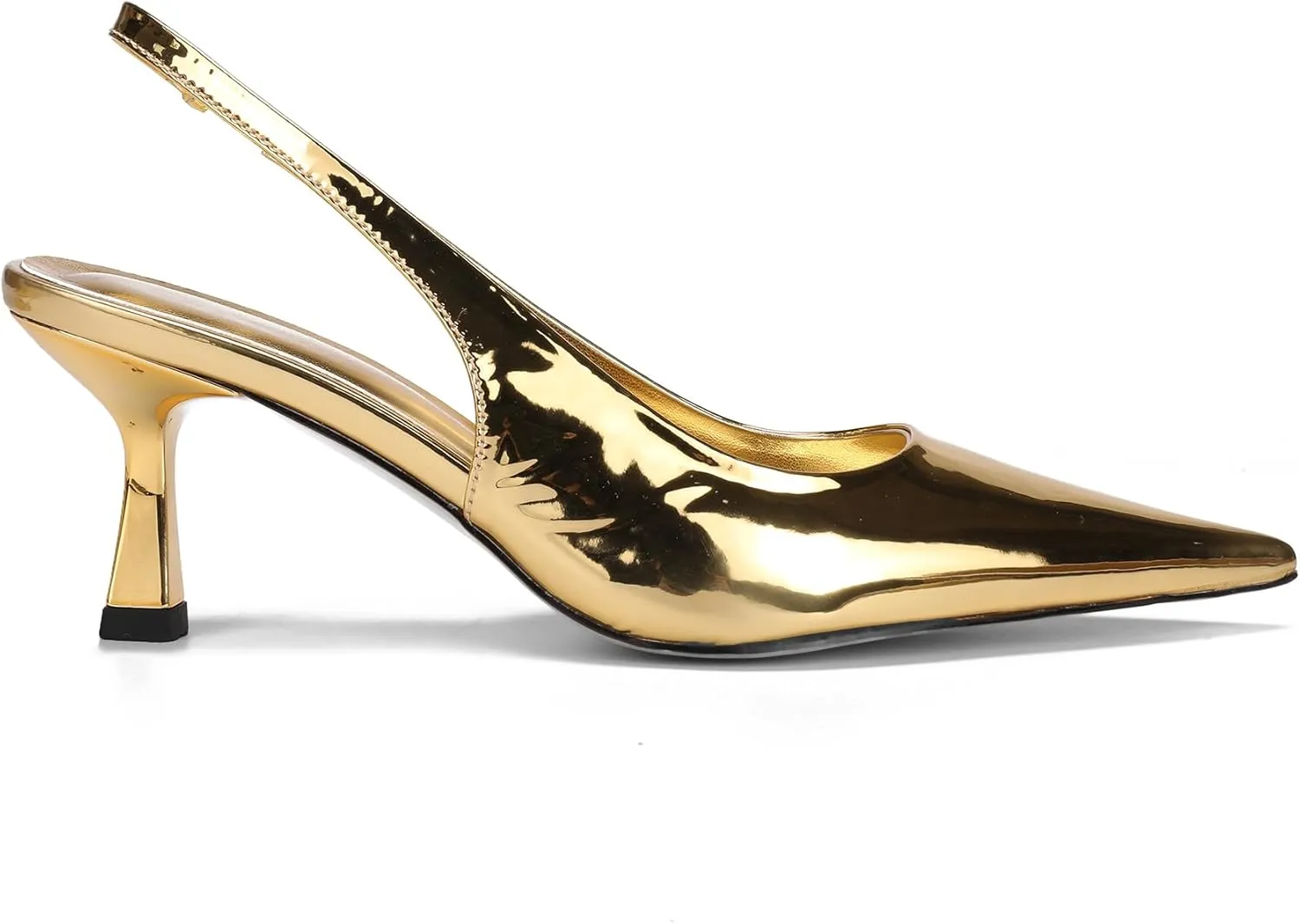 Pointed Toe Slingback Heels for Women Slip On Kitten Heel Pumps