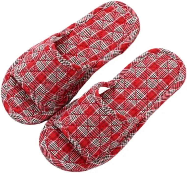Premium Comfort All Seasons Checker Plaid Women's House Slippers Indoor Soft Home Slip On Shoes Cushion Sole
