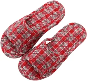Premium Comfort All Seasons Checker Plaid Women's House Slippers Indoor Soft Home Slip On Shoes Cushion Sole