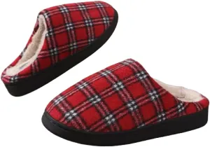 Premium Comfort Checker Plaid Grid Thermal Non Slip Men's Fuzzy House Slippers Inddor Soft Warm Shoes Cushion Sole